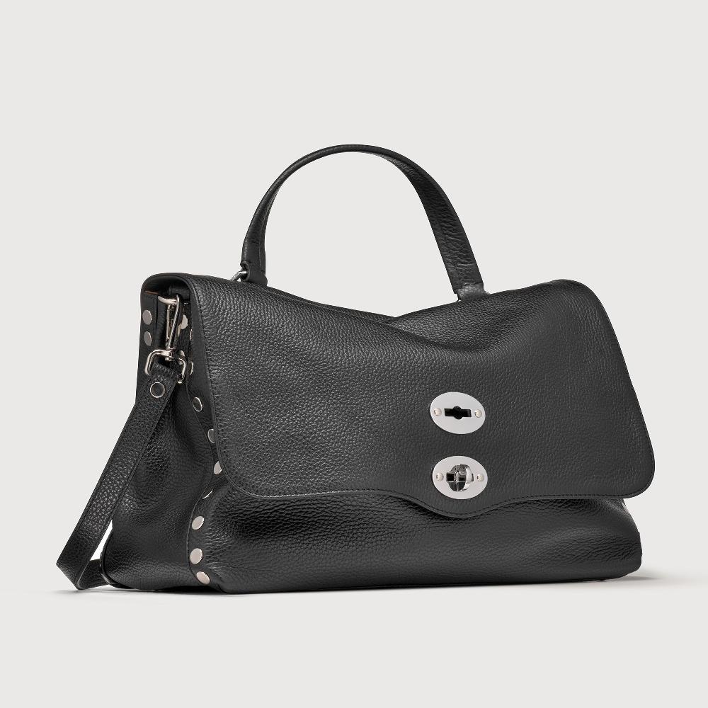 Zanellato BORSA POSTINA® MEDIUM IN PELLE MARTELLATA BLACK NERO | Zanellato Esporta salva