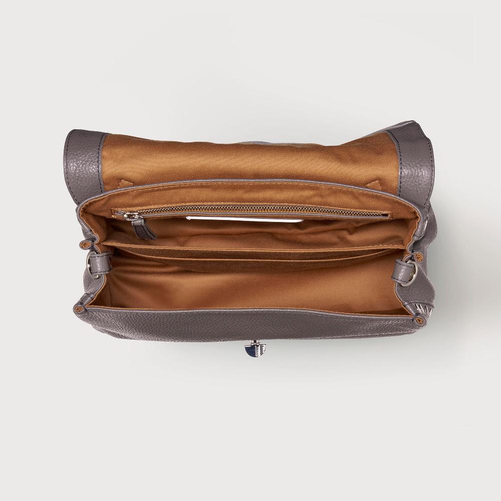 Zanellato BORSA POSTINA® SMALL IN PELLE MARTELLATA GREY MONTEBIANCO | Zanellato Vendita Calda