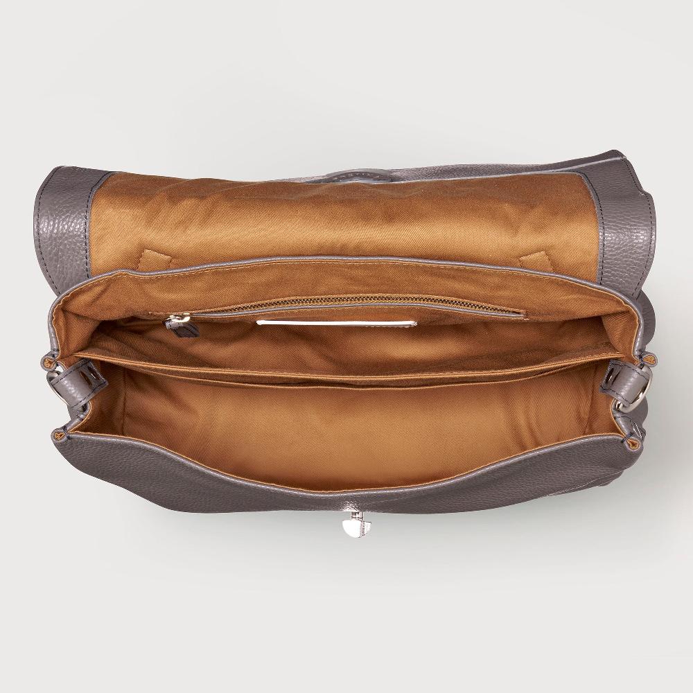 Zanellato BORSA POSTINA® MEDIUM IN PELLE MARTELLATA GREY MONTEBIANCO | Zanellato Vendita Economica