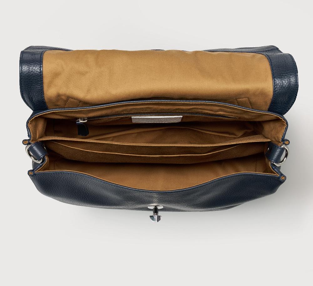 Zanellato BORSA POSTINA® MEDIUM IN PELLE MARTELLATA DARK NAVY | Zanellato Saldi Di Fabbrica