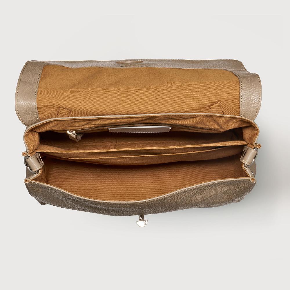 Zanellato BORSA POSTINA® MEDIUM IN PELLE MARTELLATA GREY CRETA | Zanellato Italy