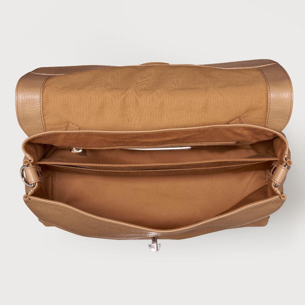 Zanellato BORSA POSTINA® MEDIUM IN PELLE MARTELLATA BROWN CAPPUCCINO | Zanellato 2025