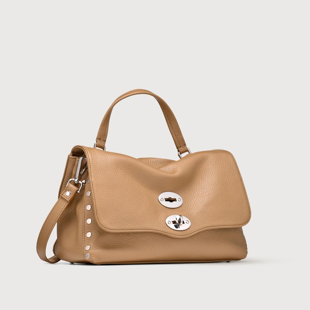 Zanellato BORSA POSTINA® SMALL IN PELLE MARTELLATA BROWN CAPPUCCINO | Zanellato In Linea