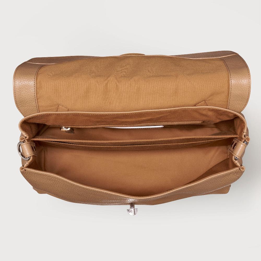 Zanellato BORSA POSTINA® MEDIUM IN PELLE MARTELLATA BROWN CAPPUCCINO | Zanellato Nuovo