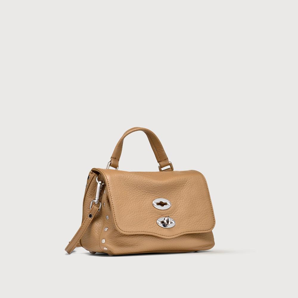 Zanellato BORSA POSTINA® BABY IN PELLE MARTELLATA BROWN CAPPUCCINO | Zanellato Qualità