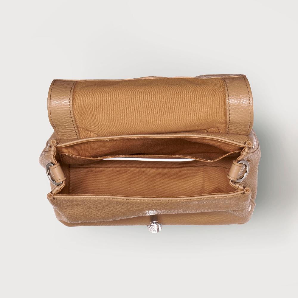 Zanellato BORSA POSTINA® BABY IN PELLE MARTELLATA BROWN CAPPUCCINO | Zanellato Qualità