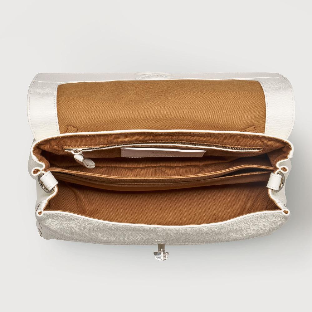 Zanellato BORSA POSTINA® SMALL IN PELLE MARTELLATA BIANCO LATTE | Zanellato Spedizione Gratuita