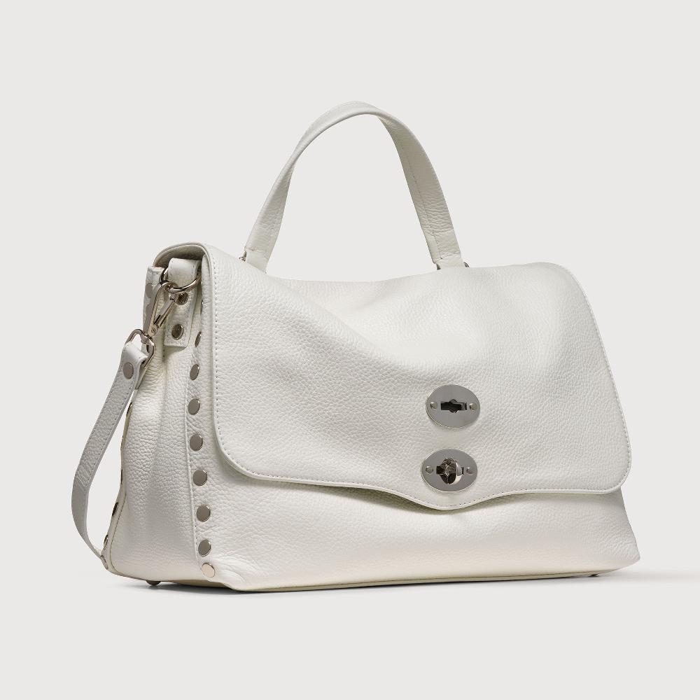 Zanellato BORSA POSTINA® MEDIUM IN PELLE MARTELLATA BIANCO LATTE | Zanellato Pezzi Unici