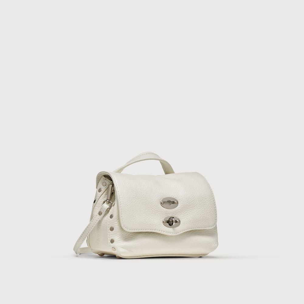 Zanellato BORSA POSTINA® BABY IN PELLE MARTELLATA BIANCO LATTE | Zanellato Soddisfazione Garantita