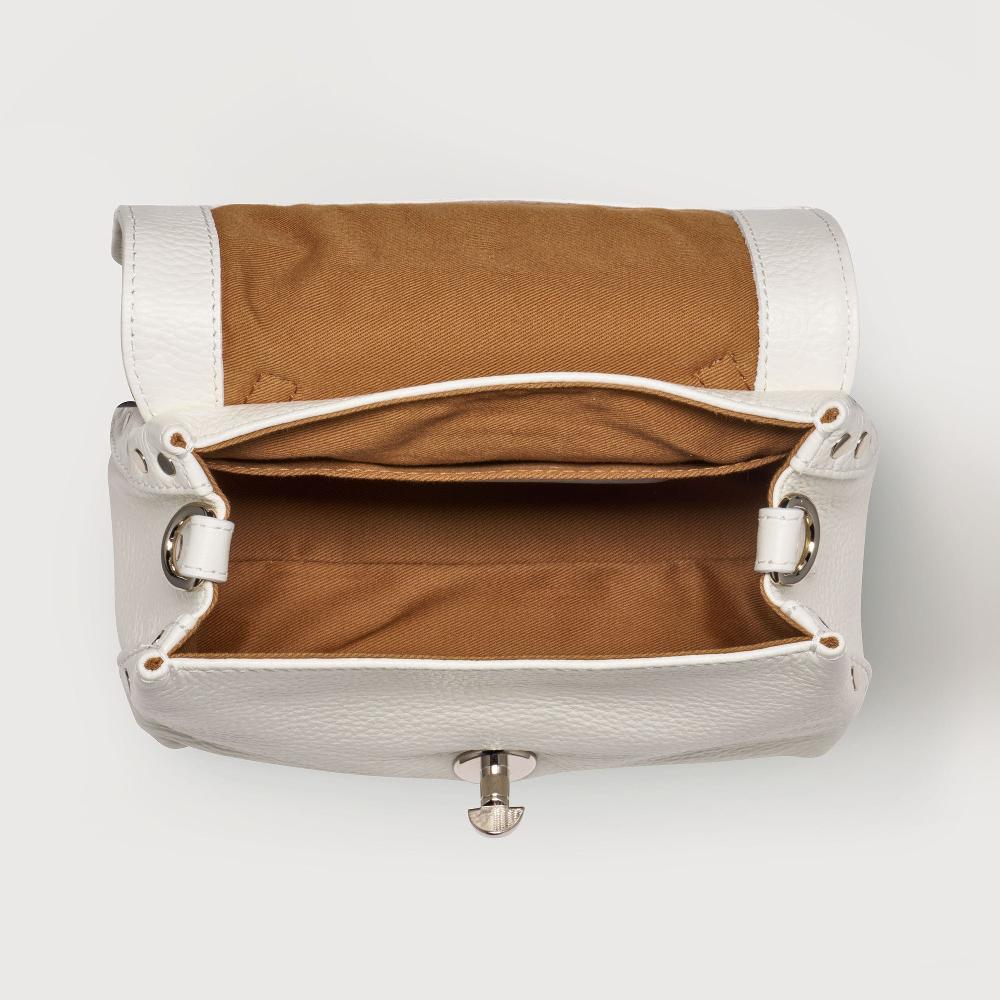 Zanellato BORSA POSTINA® BABY IN PELLE MARTELLATA BIANCO LATTE | Zanellato Soddisfazione Garantita