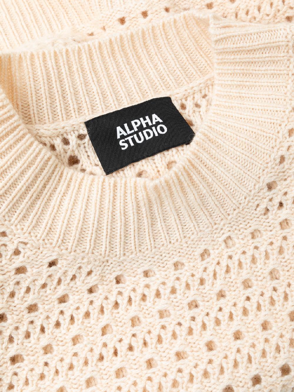 Alpha studio GIROCOLLO PUNTO MAGLIA TRAFORATO Nuova