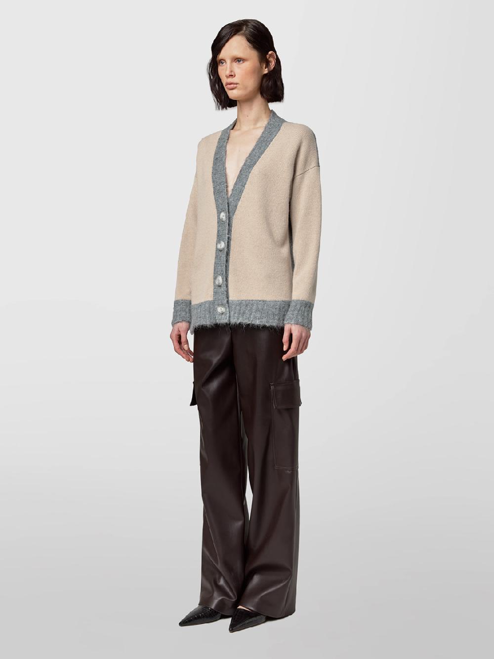 Alpha studio CARDIGAN M/L RASATO BI-MATERIALE Offerte