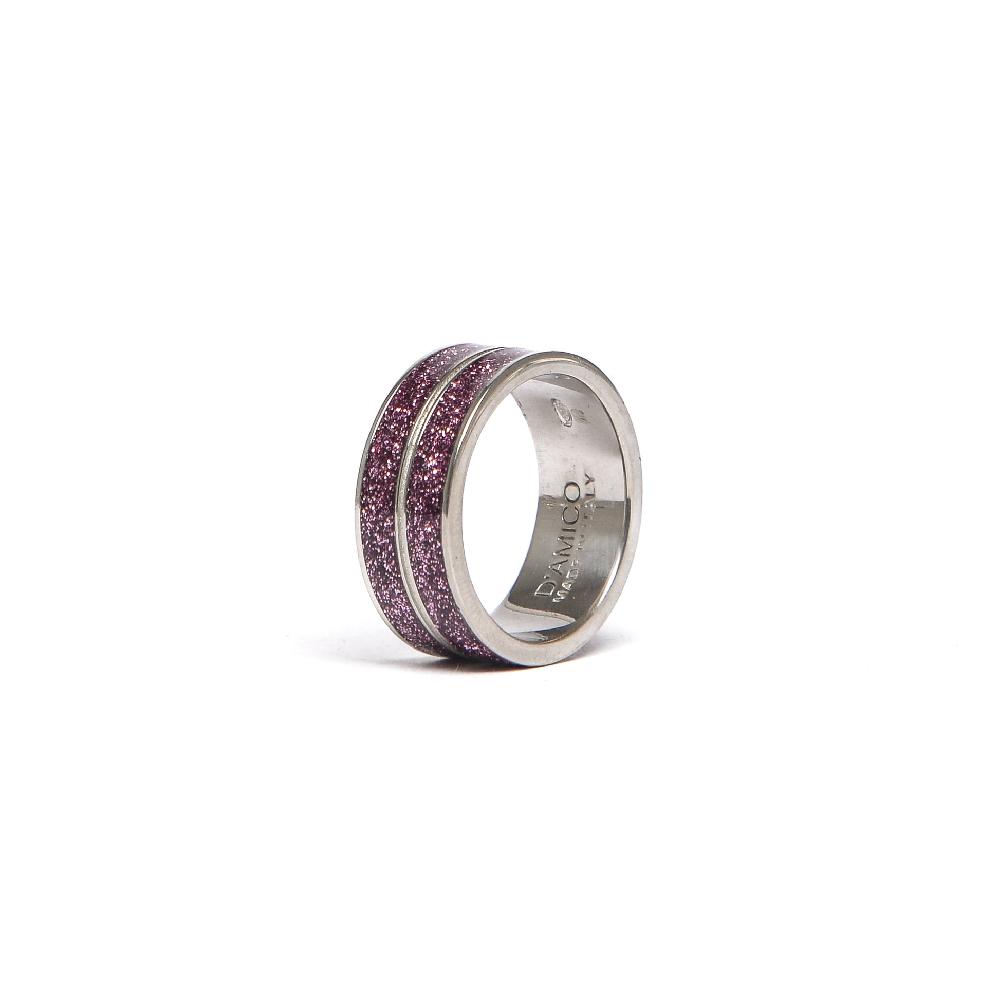 D'AMICO Anello Doppia Fede Glitter Promozione temporanea