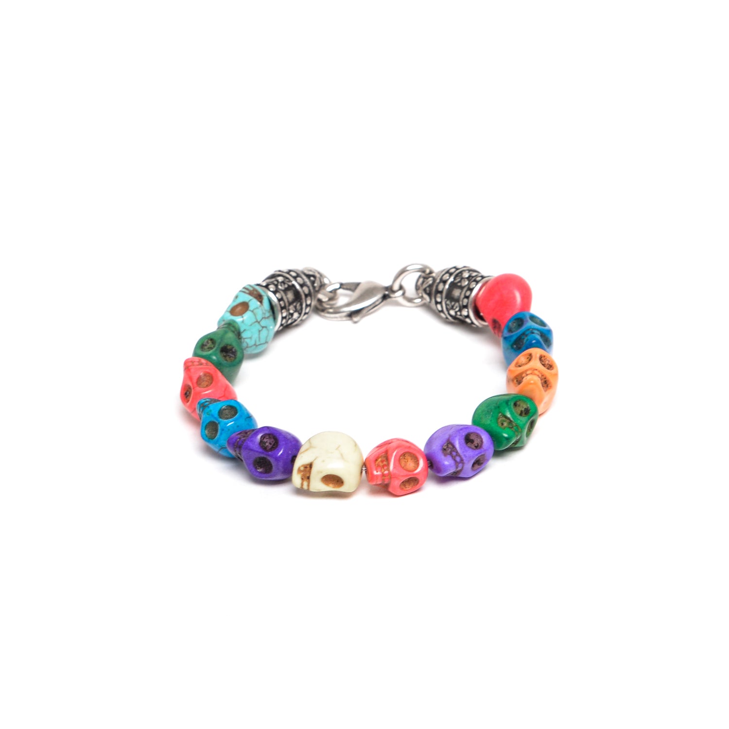 D'AMICO Bracciale Teschi Aulite Multicolor Enormi sconti