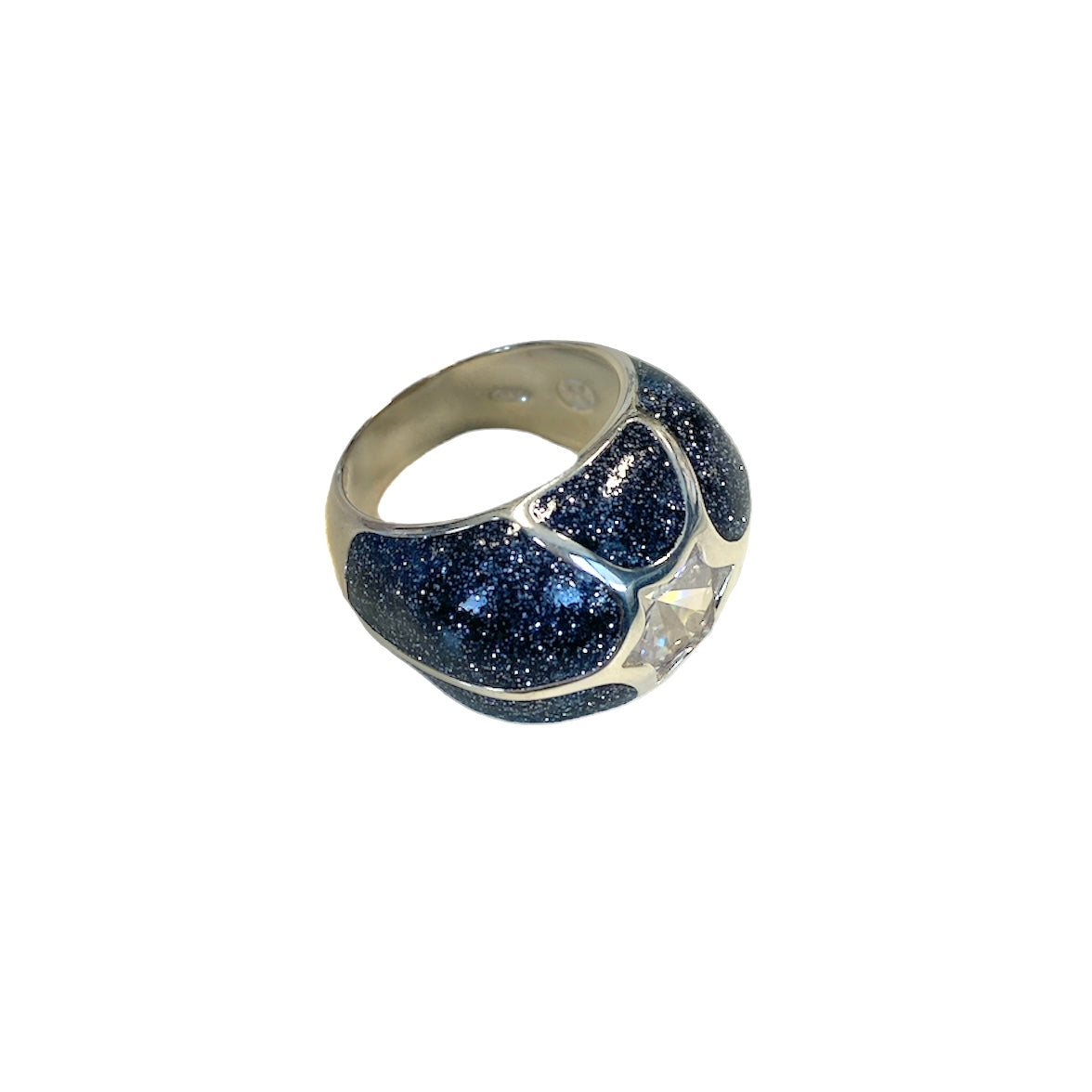 D'AMICO Anello Stella Glitter Blue Navy Super Saving Price