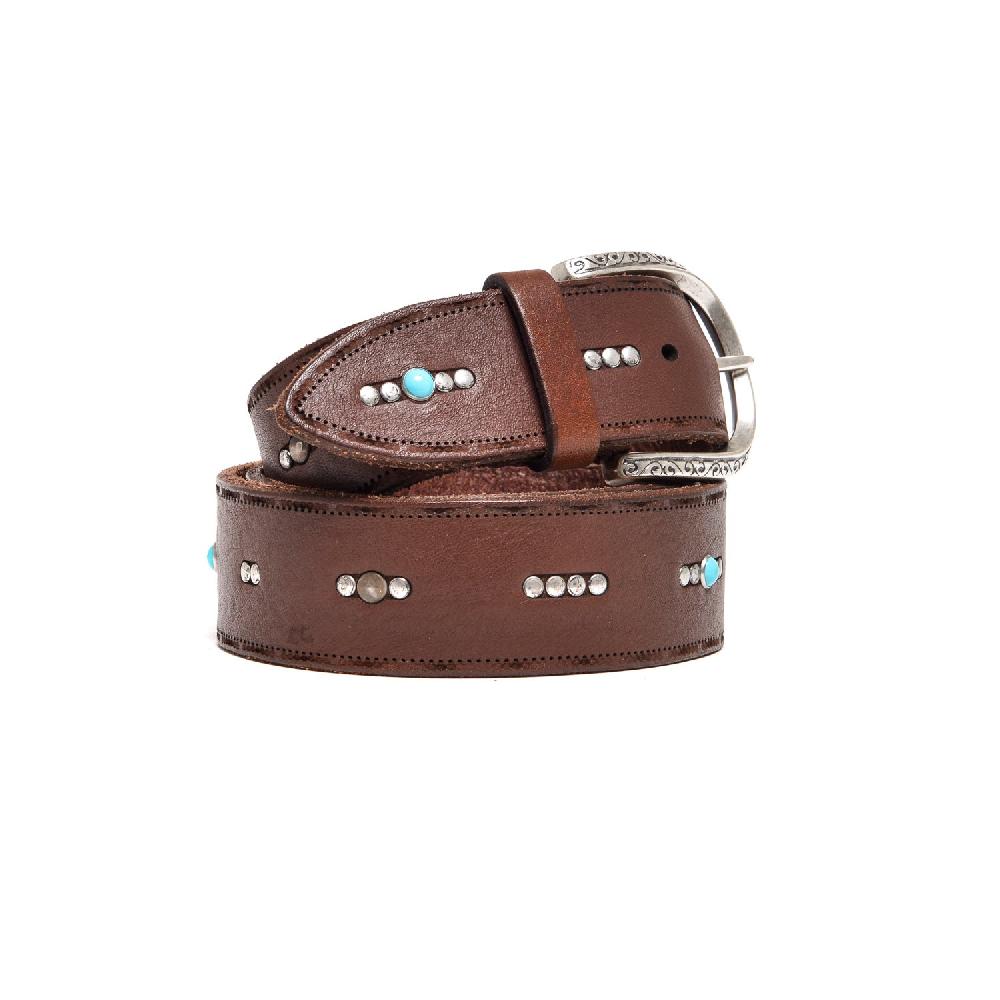 D'AMICO Cintura Borchiette Argento + Turchesi h40 Testa Moro Esporta salva