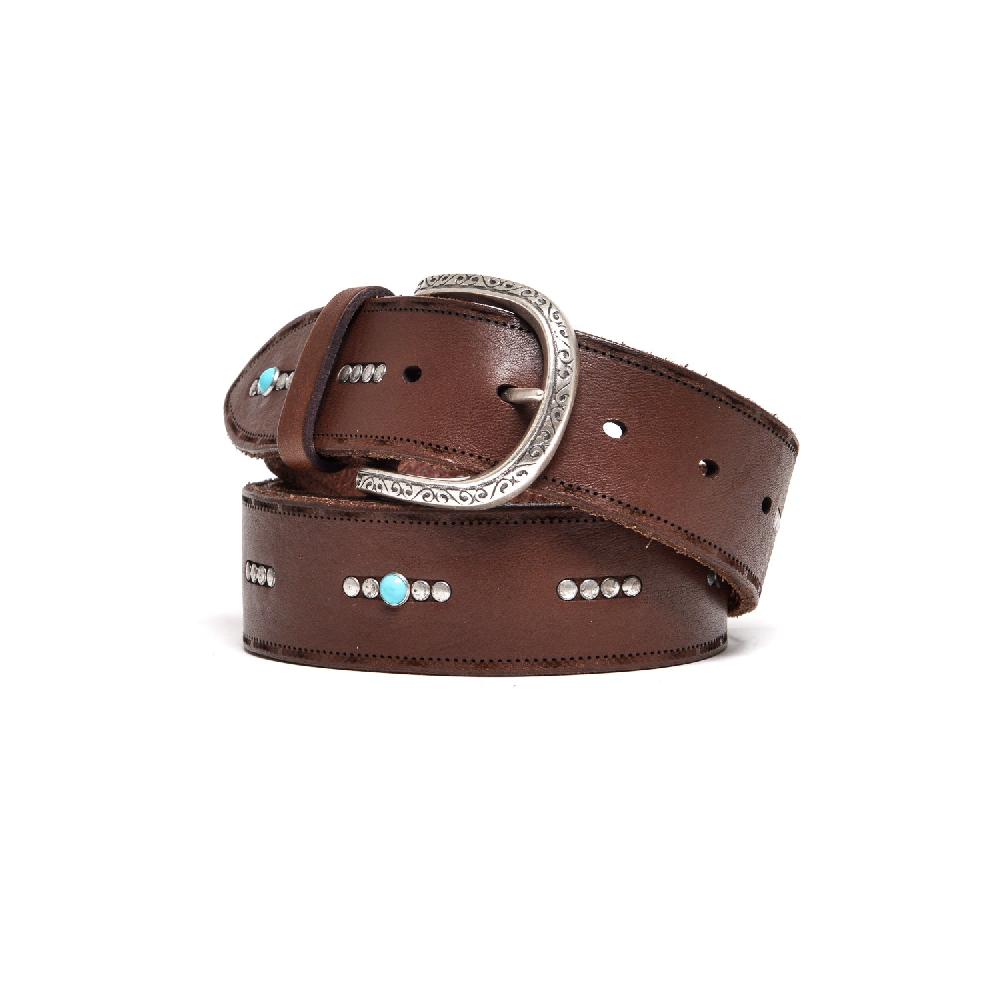 D'AMICO Cintura Borchiette Argento + Turchesi h40 Testa Moro Esporta salva
