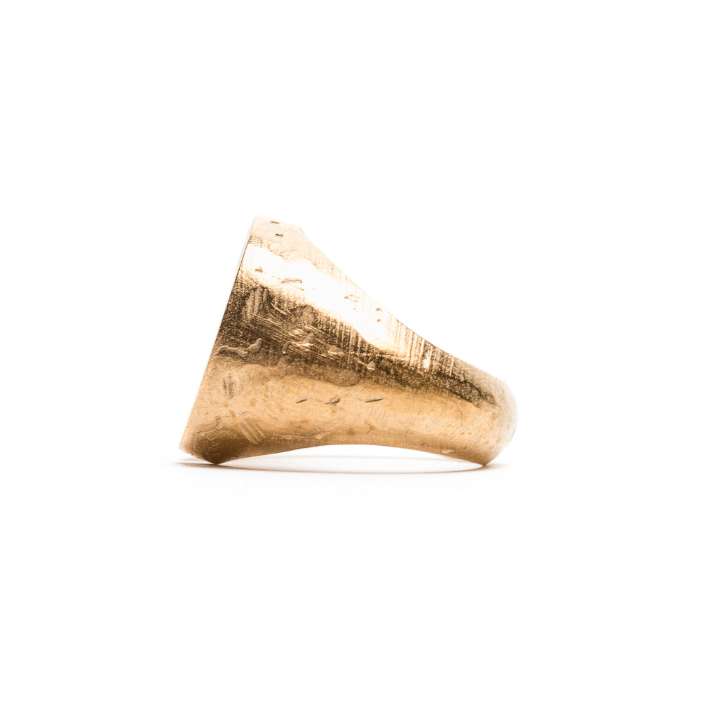 D'AMICO Anello Taglio Bronzo con Lacca Nera Italy