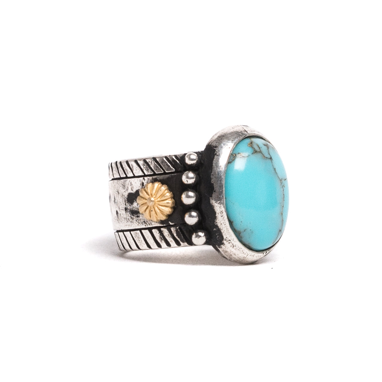 D'AMICO Anello Ovale Turchese + Stelline Dorate Shopping Online