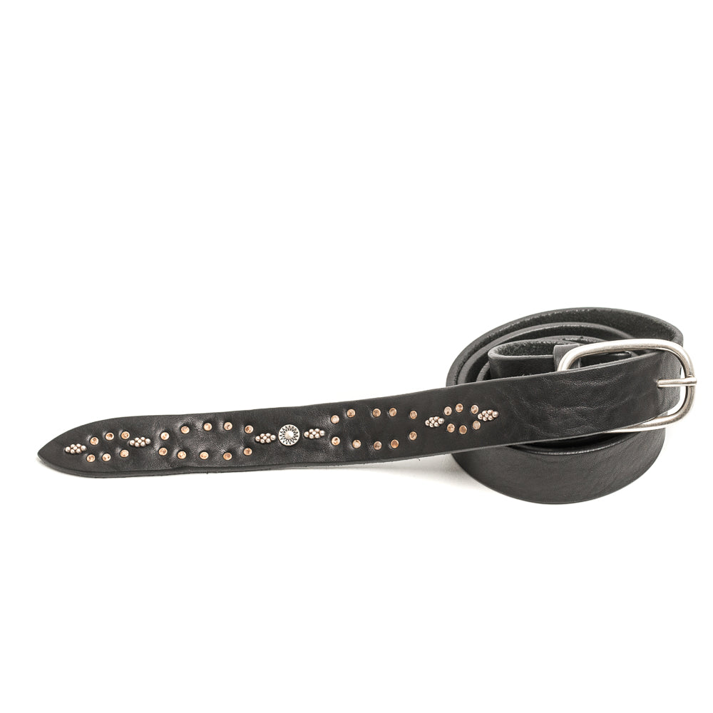 D'AMICO Cintura Cuoio Butter + Borchie Nero Offerta natalizia