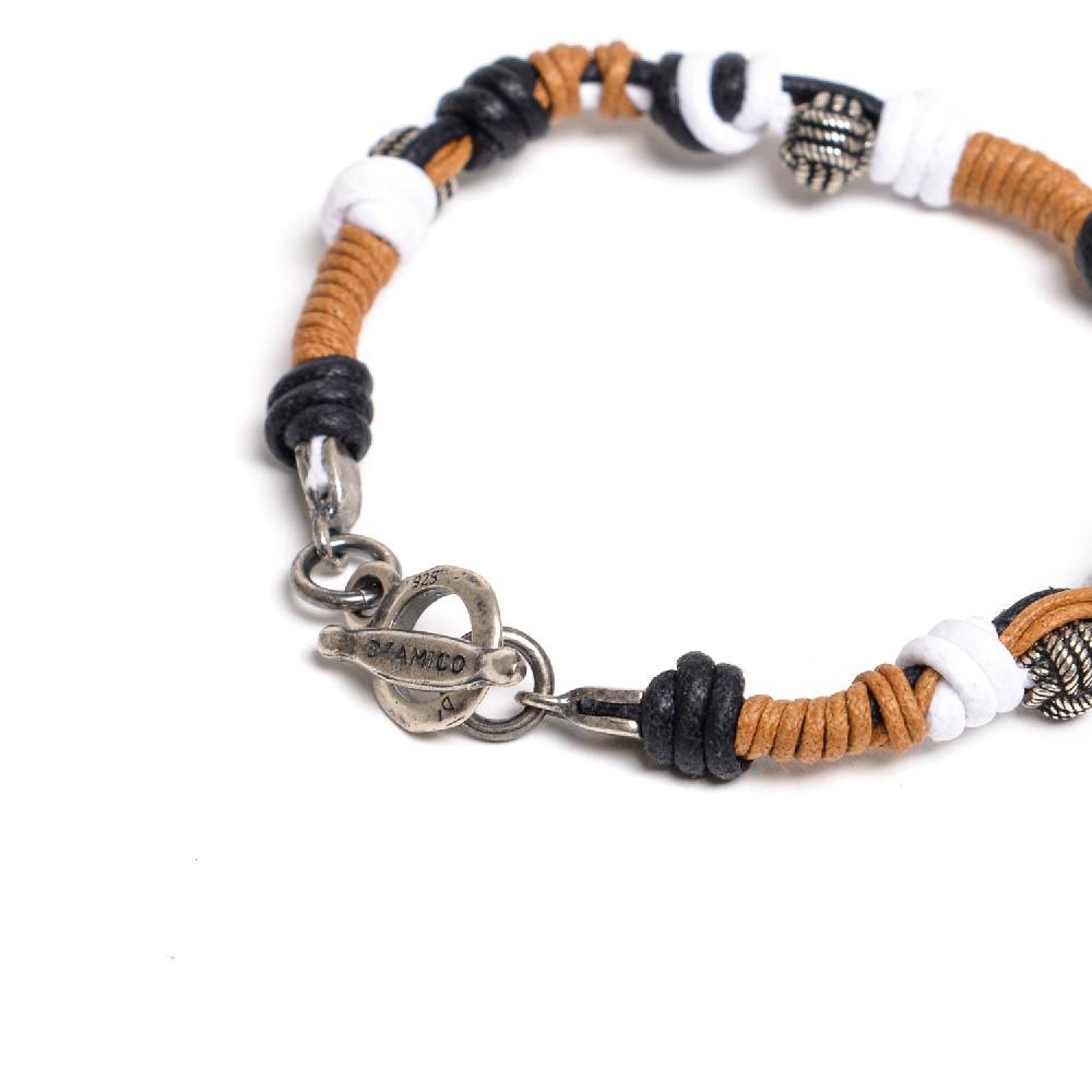 D'AMICO Bracciale Catenina Fili Cerati Annodati + Palline Nodo Offerte esclusive