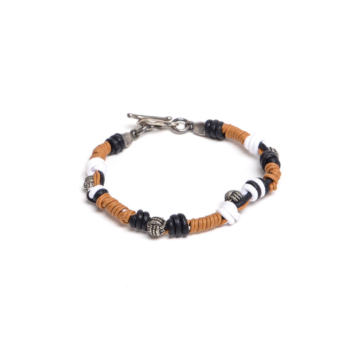 D'AMICO Bracciale Catenina Fili Cerati Annodati + Palline Nodo Offerte esclusive