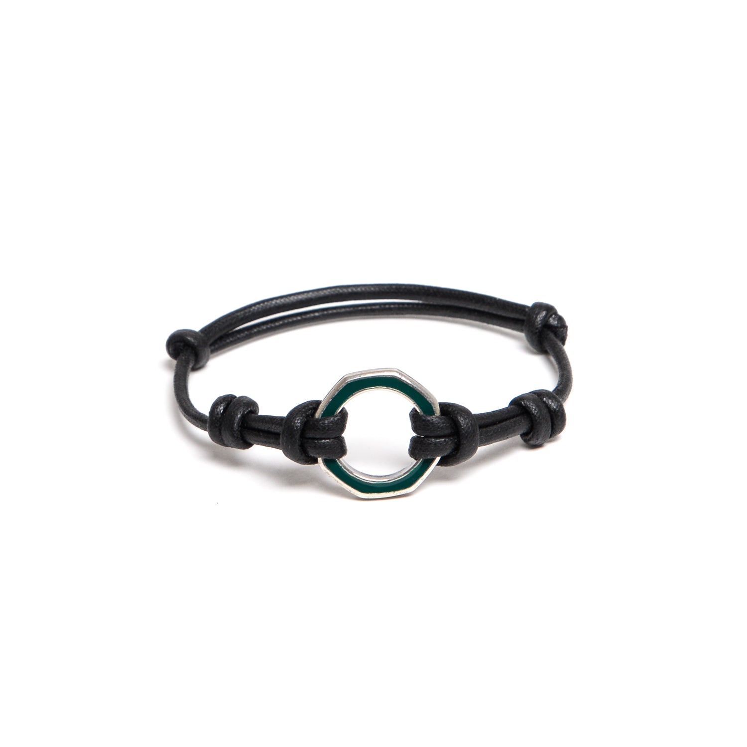 D'AMICO Bracciale Anelle Laccate Verdone + Cordone Cerato Testa Moro Offerte stagionali