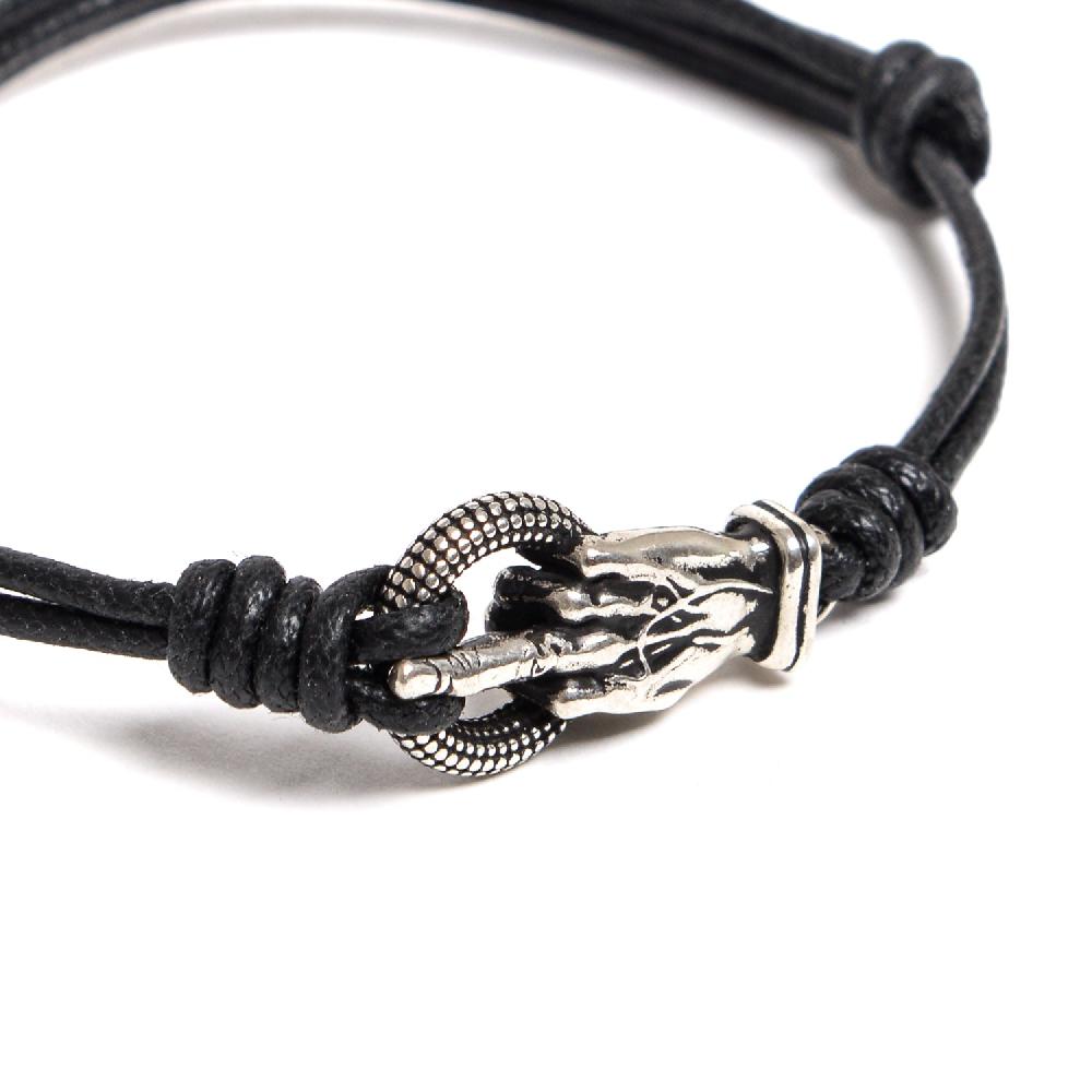 D'AMICO Bracciale Catenina Cordone Cerato + "Fuck" Liquidazione
