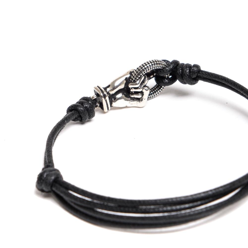 D'AMICO Bracciale Catenina Cordone Cerato + "Fuck" Liquidazione