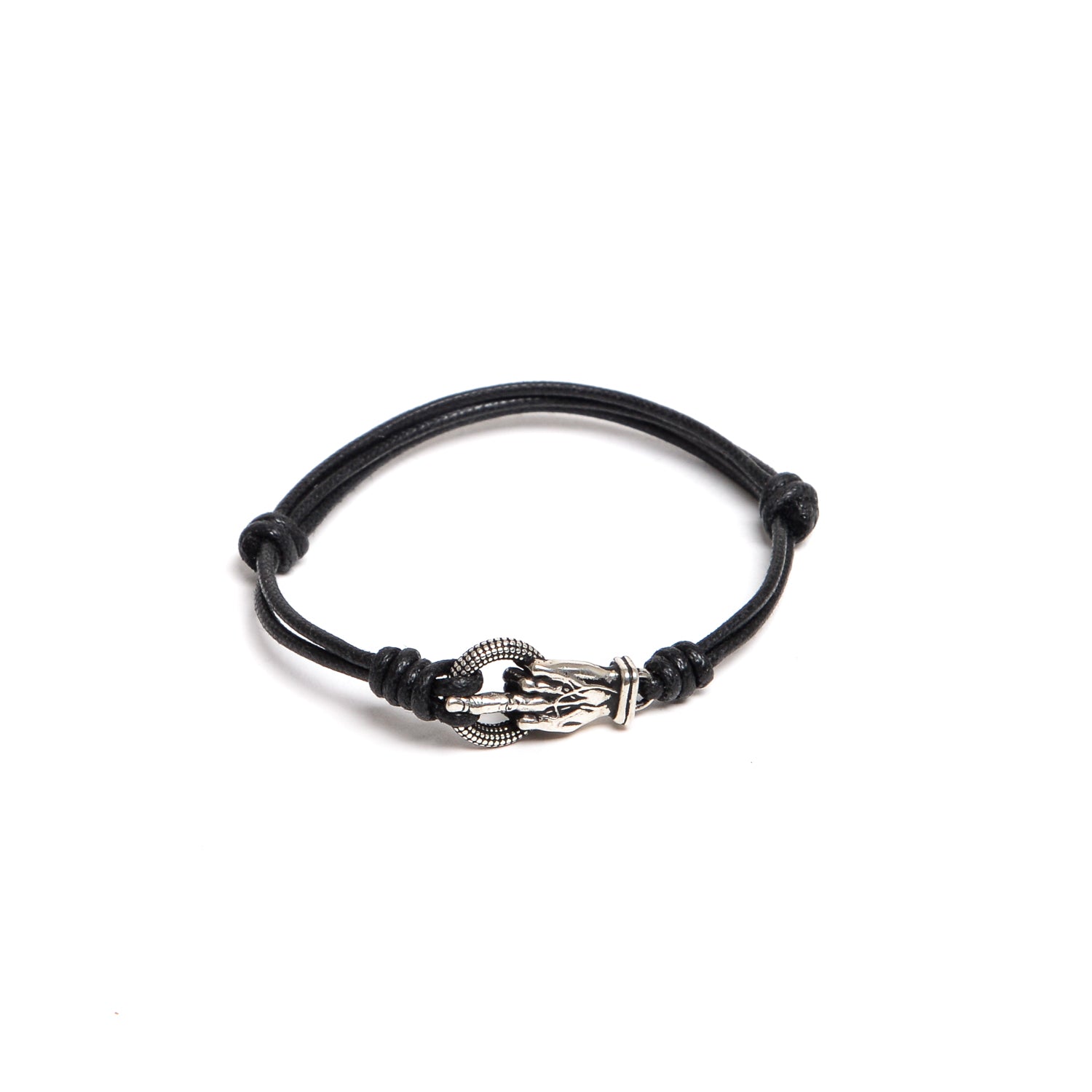 D'AMICO Bracciale Catenina Cordone Cerato + "Fuck" Liquidazione