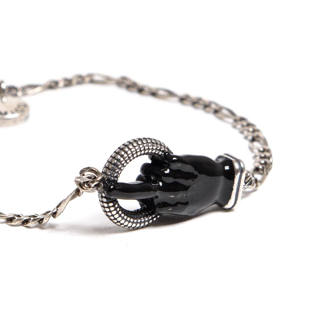 D'AMICO Bracciale Catenina con "Fuck" Laccato Nero Enormi risparmi