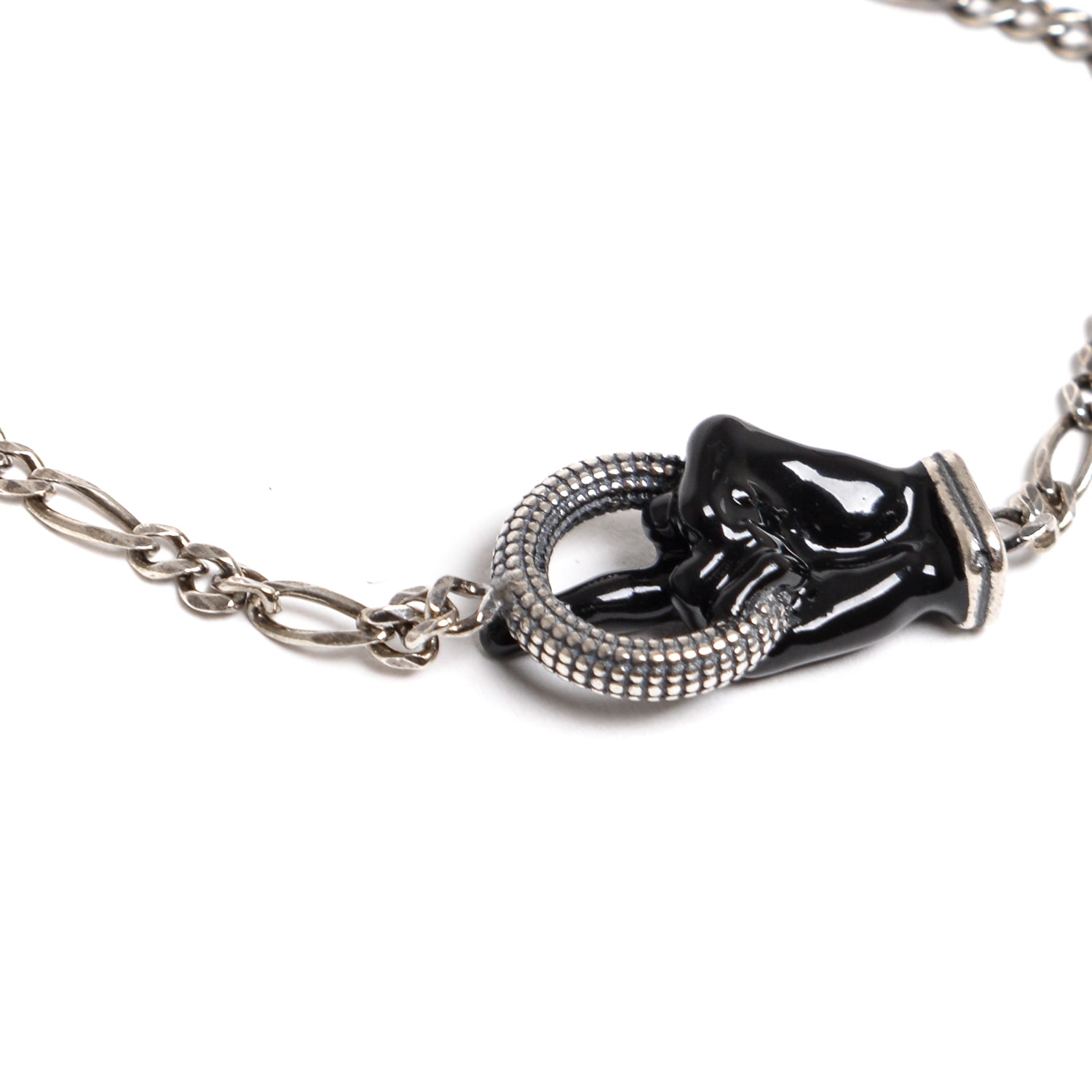 D'AMICO Bracciale Catenina con "Fuck" Laccato Nero Enormi risparmi