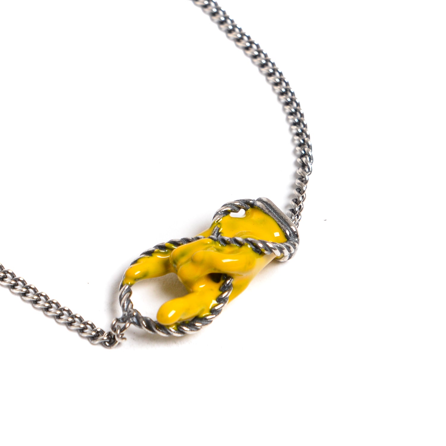 D'AMICO Bracciale Catenina con "Horn" Laccato Giallo Super Saving Price