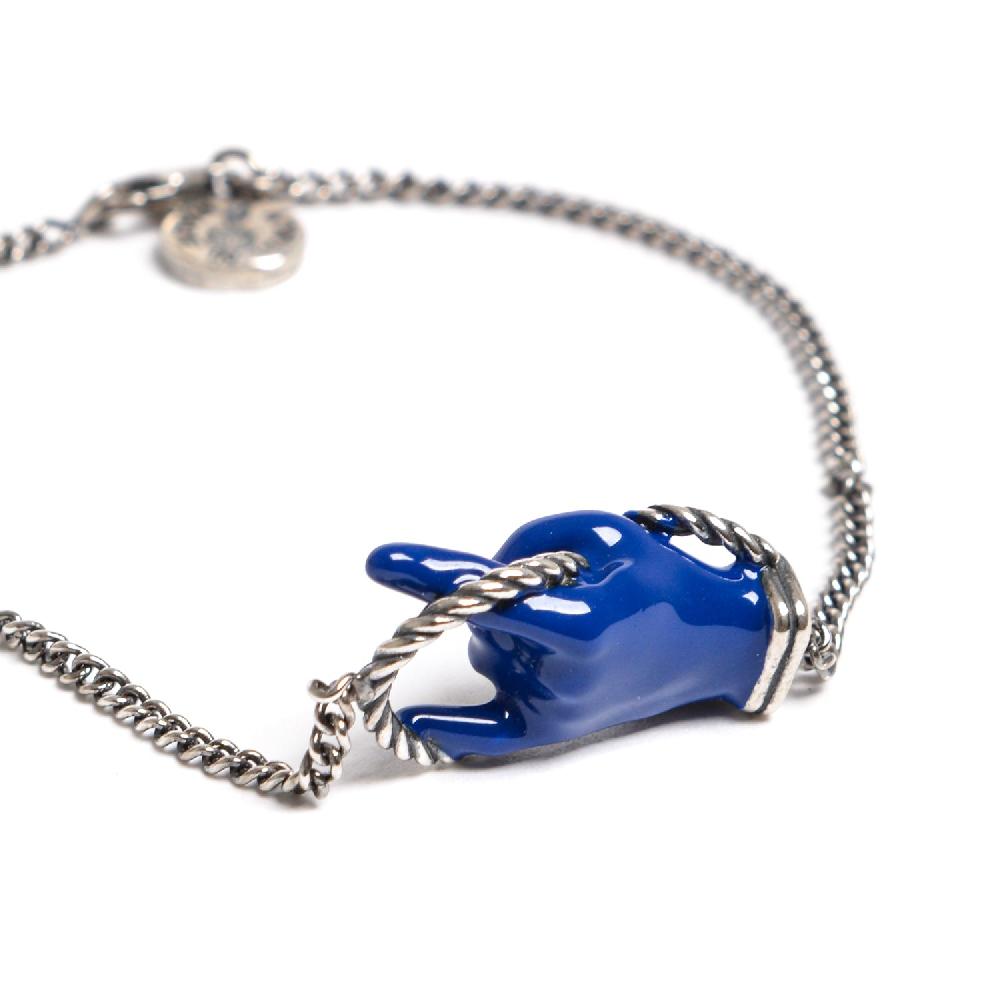 D'AMICO Bracciale Catenina con "Horn" Laccato Blu Offerta settimanale