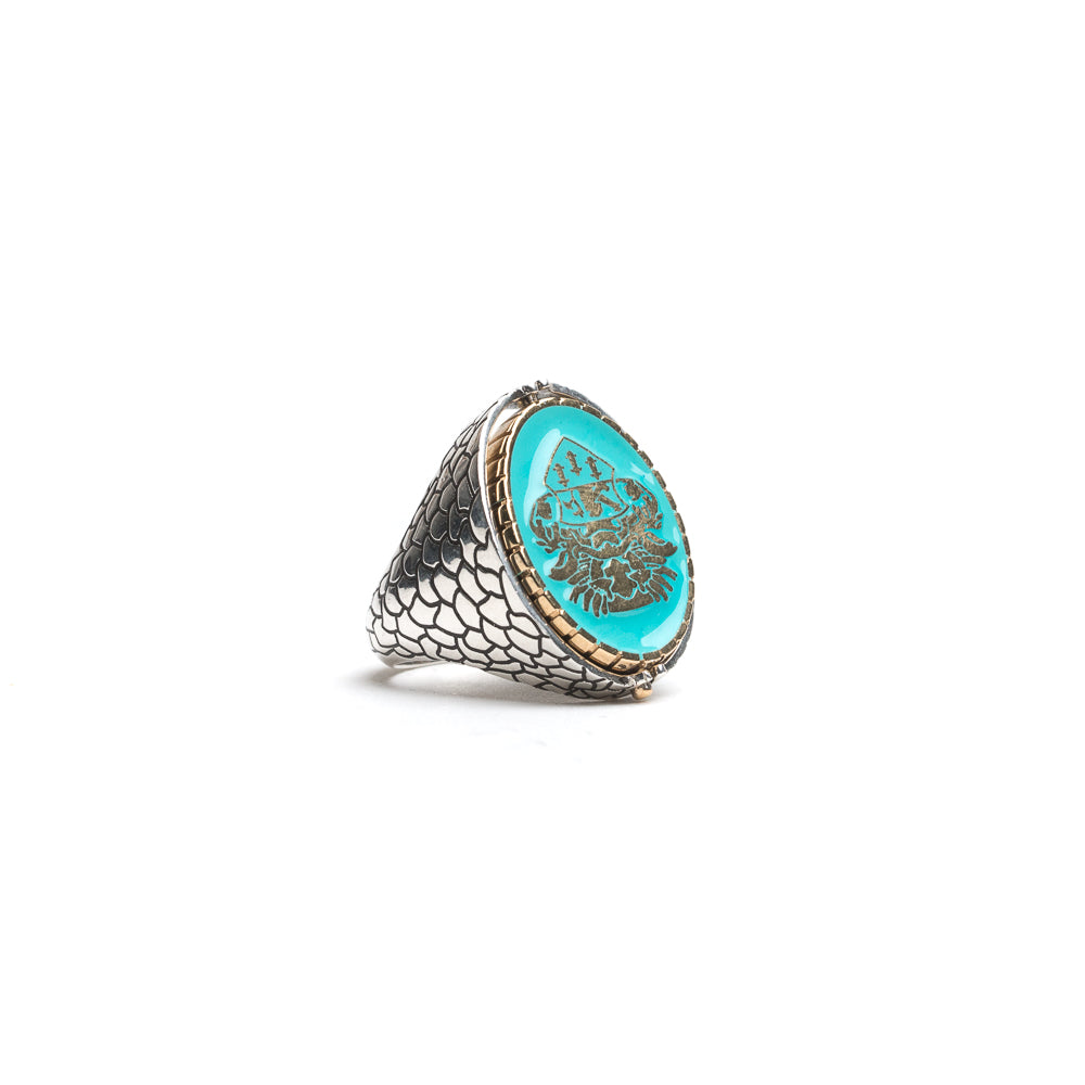 D'AMICO Anello Ovale Girevole Stampa Cocco + Doppio Smalto Fino al 50% di sconto