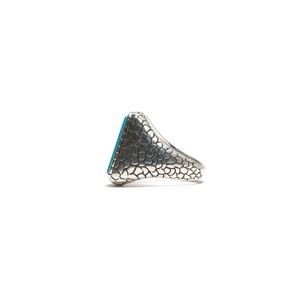 D'AMICO Anello Rettangolare Stampa Cocco + Turchese Fino al 60% di sconto