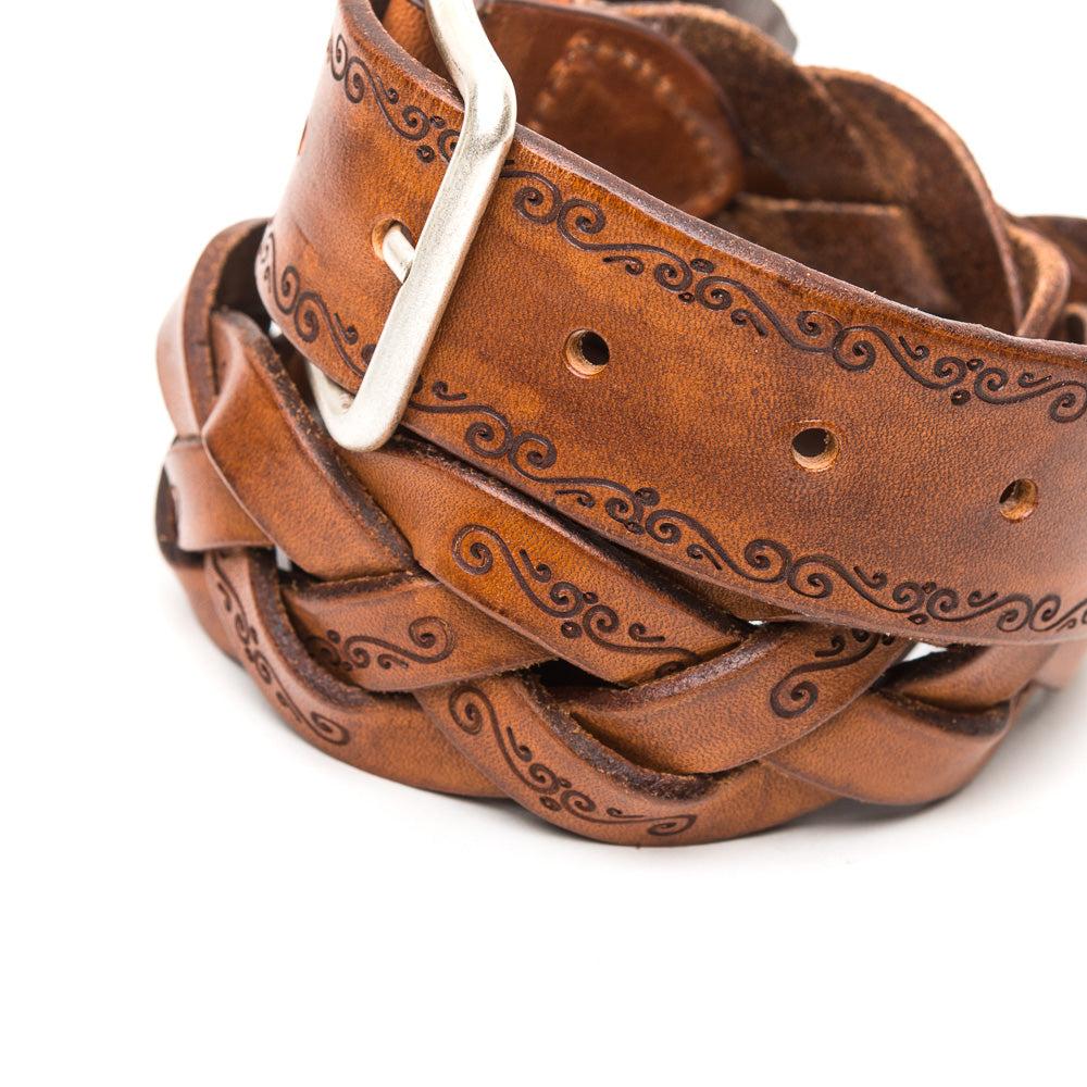 D'AMICO Cintura Intreccio Cuoio Vintage Laserato Saldi