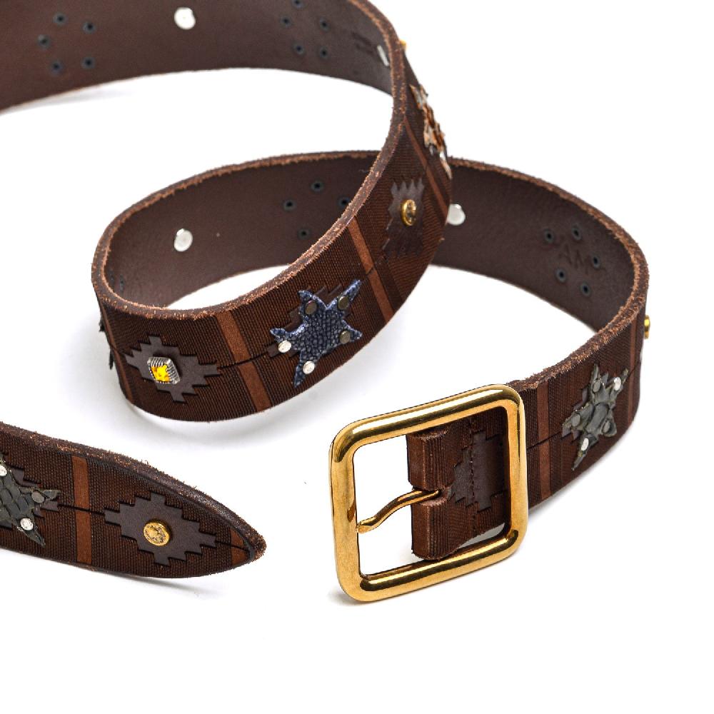 D'AMICO Cintura Cuoio Laserato + Decorazioni Stelle / Pitone / Razza e Pietre Prezzo di fabbrica