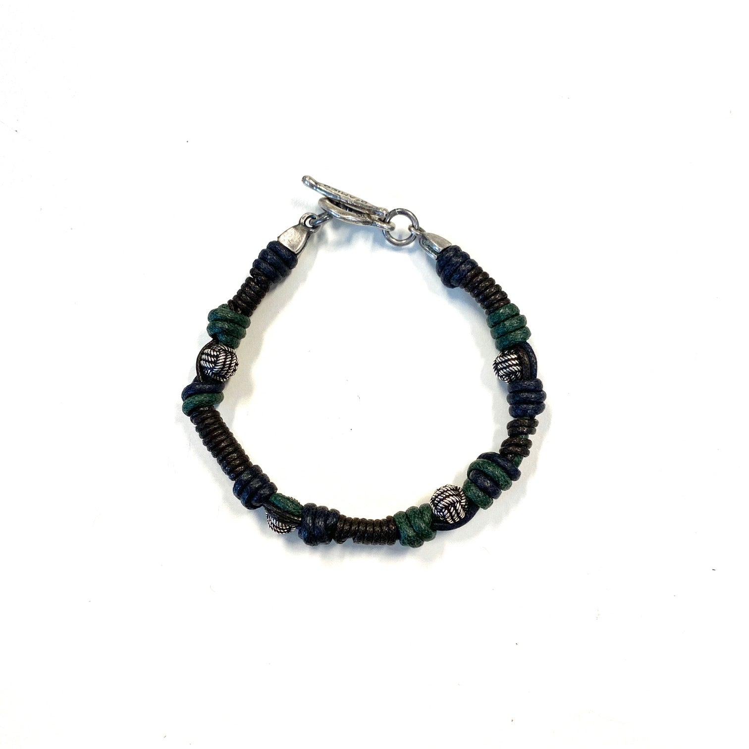 D'AMICO Bracciale Cotone Cerato + Palline Nodi Vendite stagionali