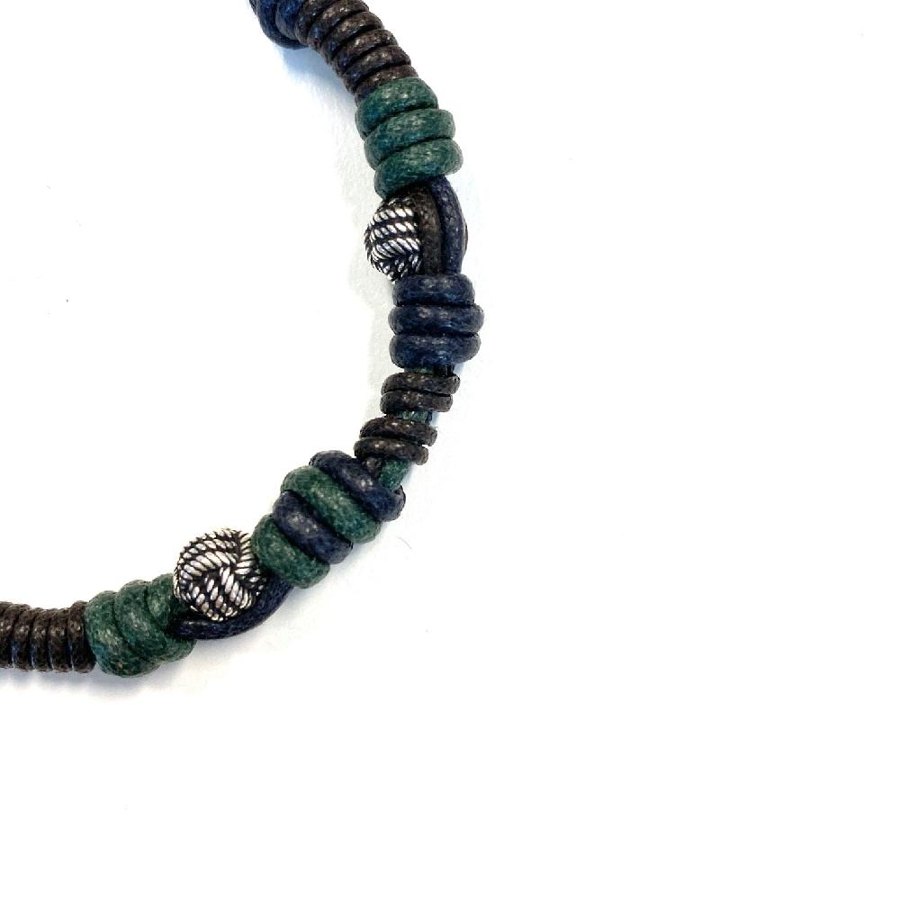 D'AMICO Bracciale Cotone Cerato + Palline Nodi Vendite stagionali