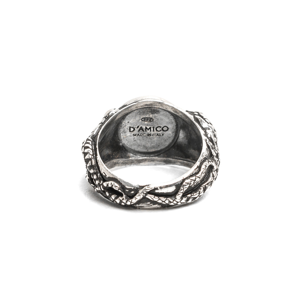D'AMICO Anello Serpenti Intrecciati + Piastra Lucida Comprane uno, ottenene uno gratis