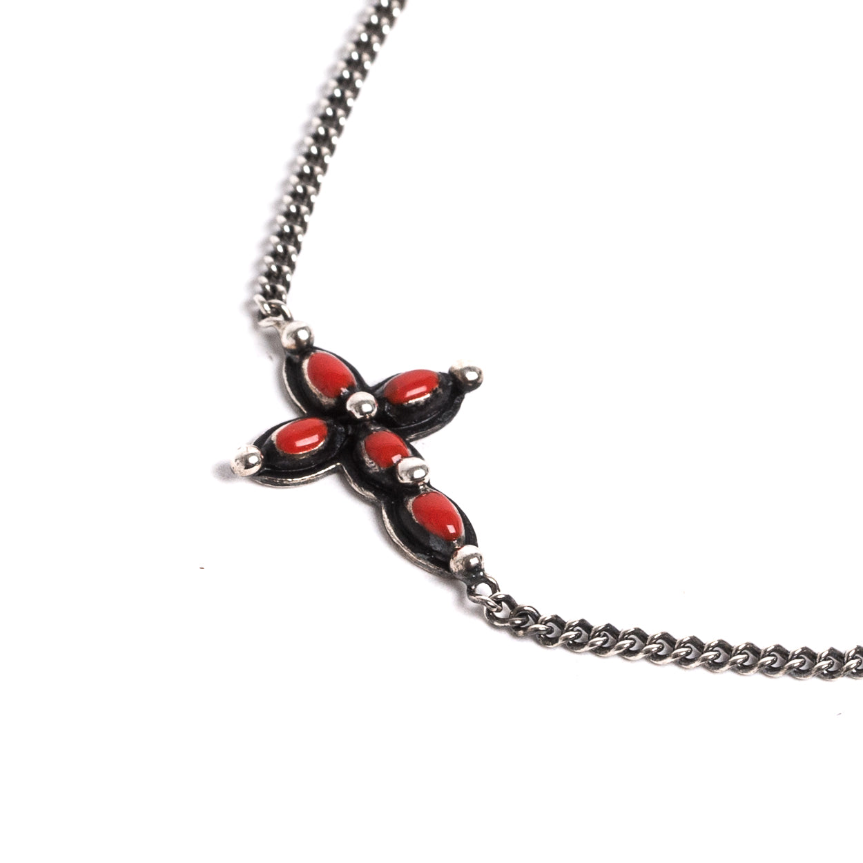D'AMICO Bracciale Catenina + Croce Smaltata Corallo Offerte speciali