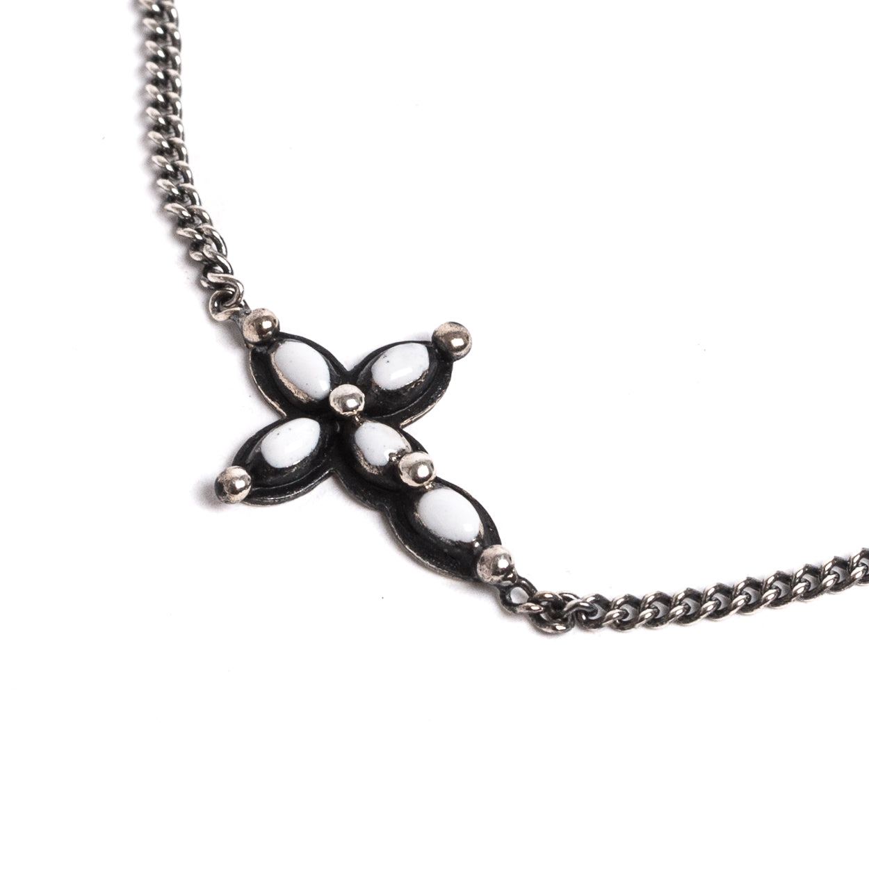D'AMICO Bracciale Catenina + Croce Smaltata Avorio Enormi risparmi