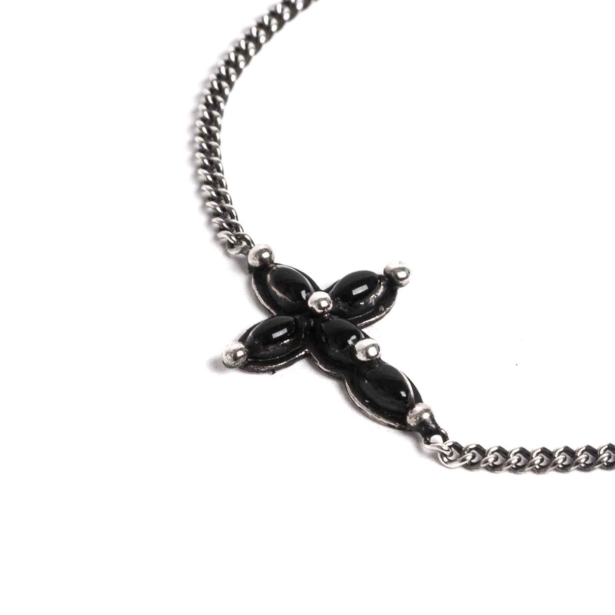 D'AMICO Bracciale Catenina + Croce Smaltata Nero Sconti VIP