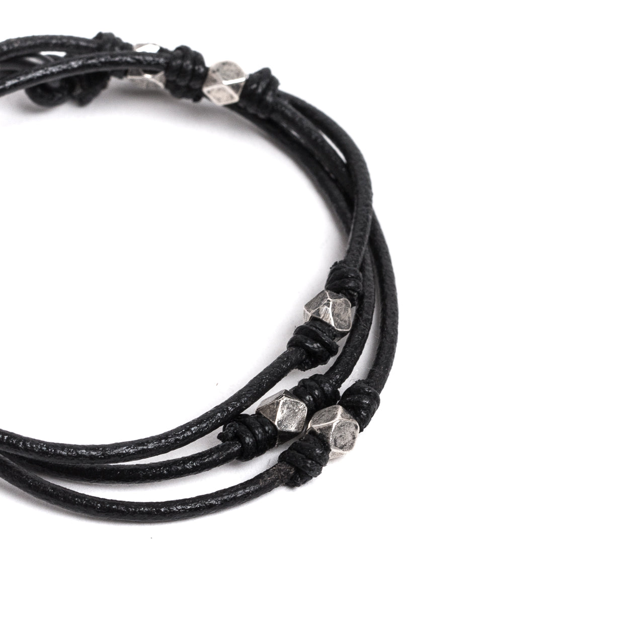 D'AMICO Bracciale Cuoio + Croce Palline e Pepite Super Saving Price