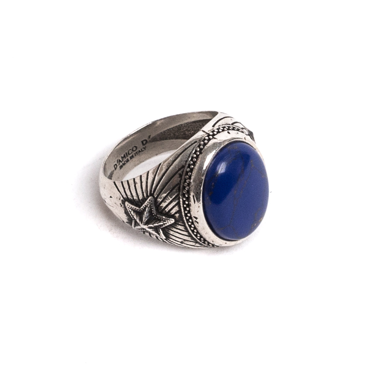 D'AMICO Anello Lapis Blu con Stelle Ritorno libero