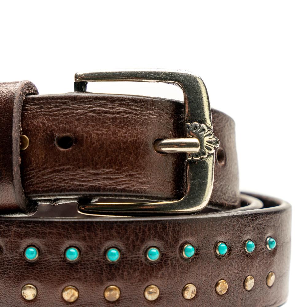 D'AMICO Cintura Cuoio Vintage Brown Sfumato Italy