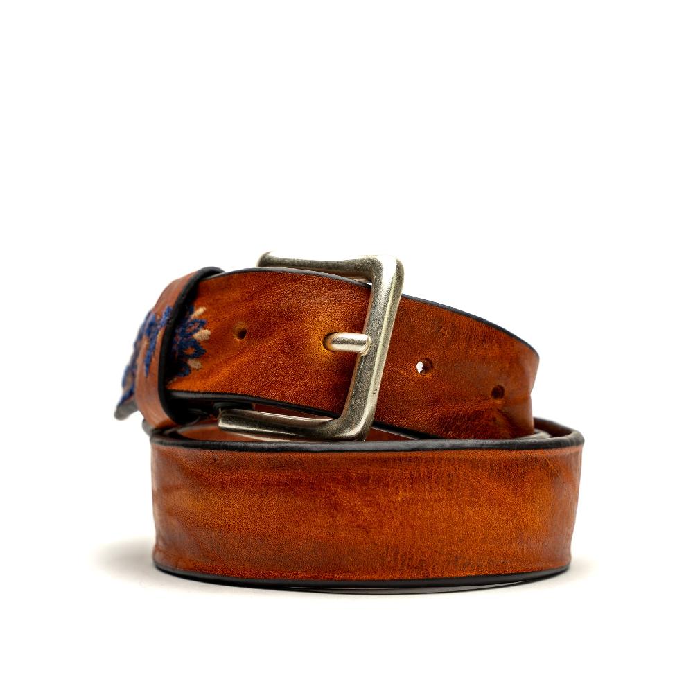 D'AMICO Cintura Cuoio Vintage Floral Blue Vendita