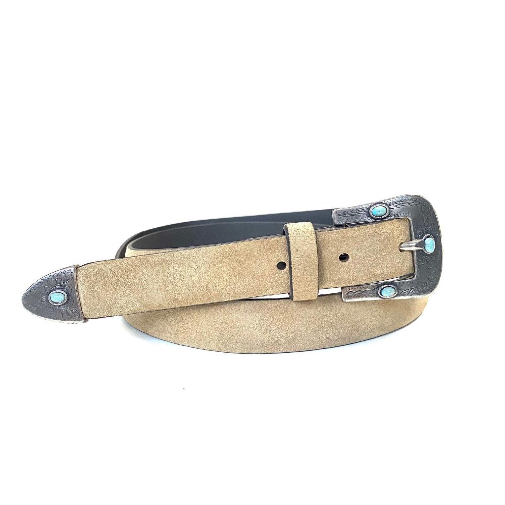 D'AMICO Cintura Camox Suede Fibbia Texas Turchesi Consegna Veloce