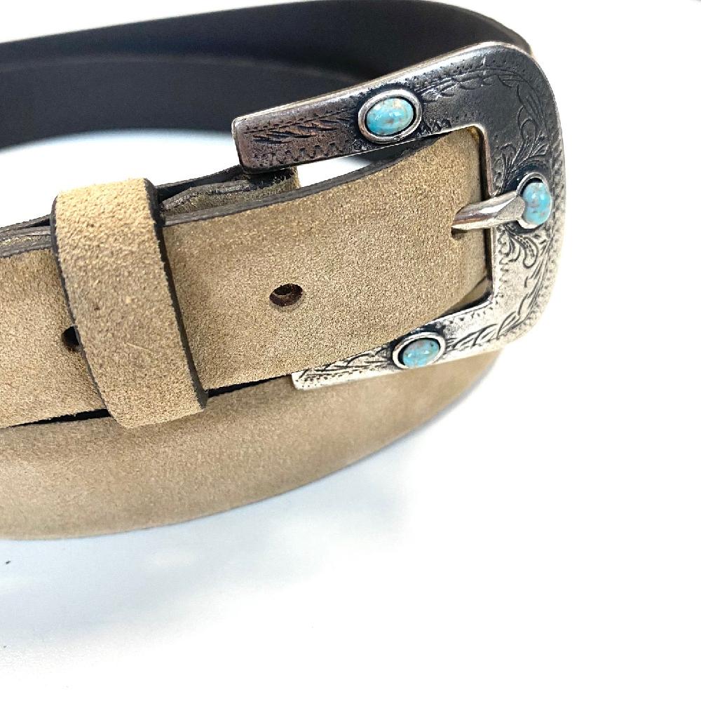 D'AMICO Cintura Camox Suede Fibbia Texas Turchesi Consegna Veloce
